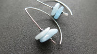 aquamarine jewelry. blue gemstone earrings. March birthstone