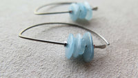 Custom red tiger eye and aquamarine niobium earrings for the lovely J.