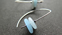 aquamarine jewelry. blue gemstone earrings. March birthstone