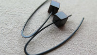 Custom red tiger eye and aquamarine niobium earrings for the lovely J.