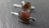 On hold for N small square agate earrings. contemporary silver jewellery. splurge. Canadian made product.
