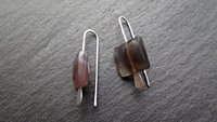 On hold for N small square agate earrings. contemporary silver jewellery. splurge. Canadian made product.