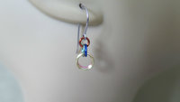 fun chainmail earrings. multicolor dangle earrings. hypoallergenic stainless steel earwires. made in Canada.
