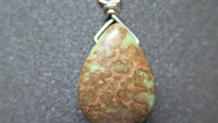 jasper pendant necklace. natural brown and green stone. wire wrapped jewelry. Canadian seller.