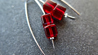 Custom order for MA of niobium earrings with crystals, hematite, jasper and goldstone. artisan jewelry, handmade in Calgary.