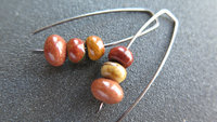 Custom order for MA of niobium earrings with crystals, hematite, jasper and goldstone. artisan jewelry, handmade in Calgary.