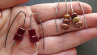 Custom order for MA of niobium earrings with crystals, hematite, jasper and goldstone. artisan jewelry, handmade in Calgary.