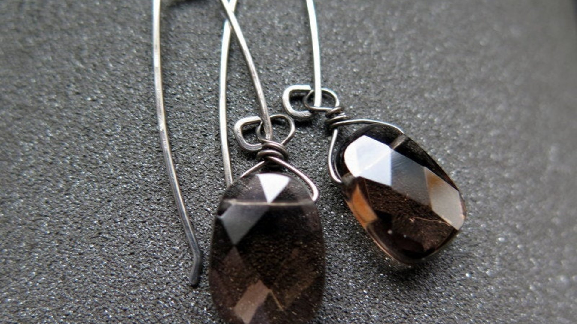 hypoallergenic earrings. smoky quartz jewelry. niobium earwires.