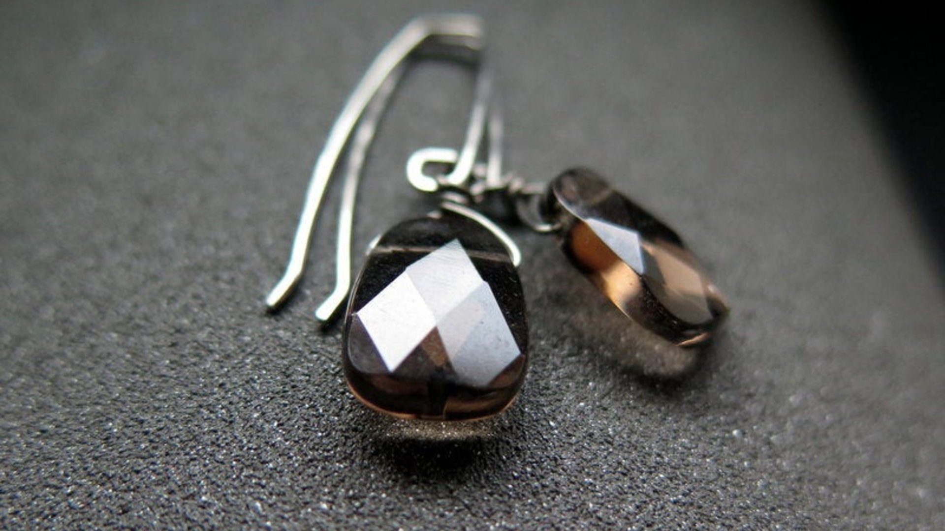 hypoallergenic earrings. smoky quartz jewelry. niobium earwires.