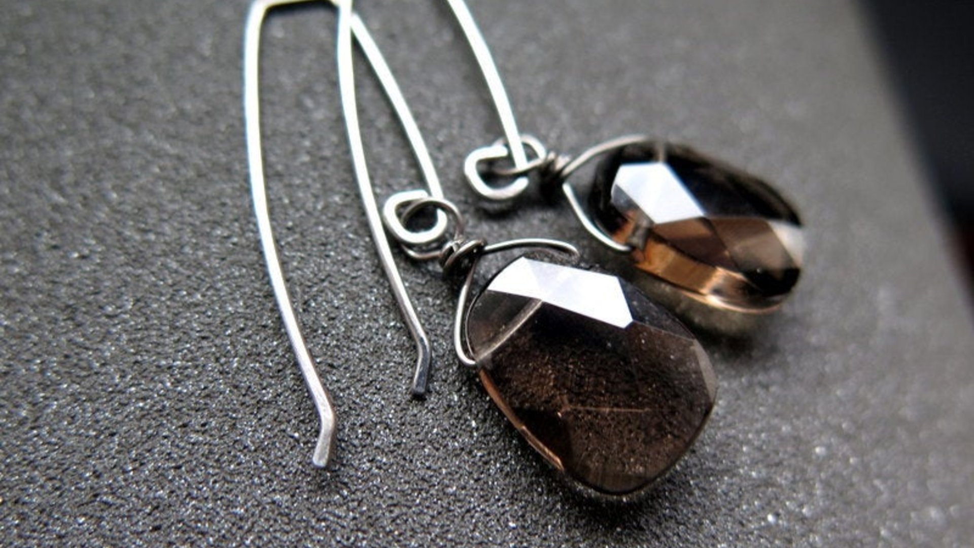 hypoallergenic earrings. smoky quartz jewelry. niobium earwires.
