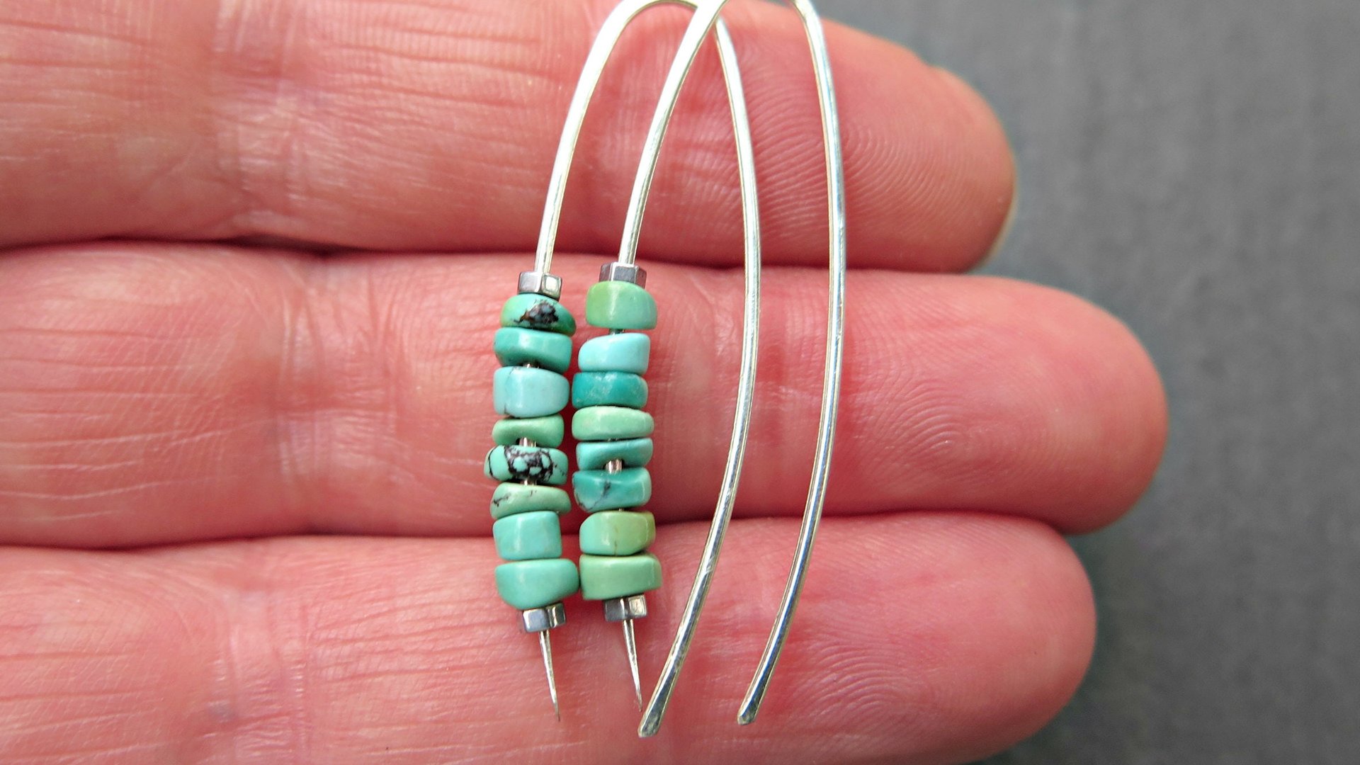 natural turquoise earrings. December birthstone jewelry in sterling silver. genuine turquoise jewellery.