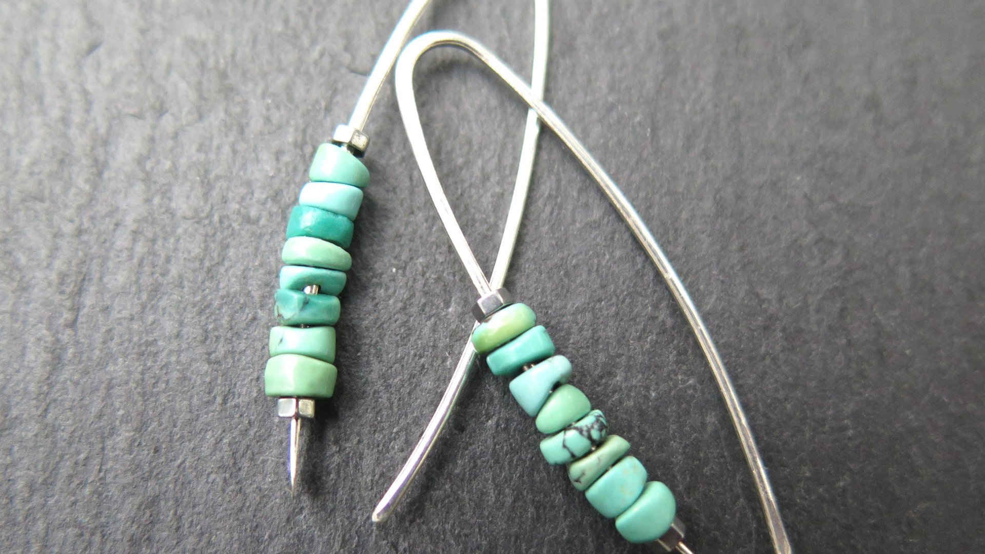 natural turquoise earrings. December birthstone jewelry in sterling silver. genuine turquoise jewellery.