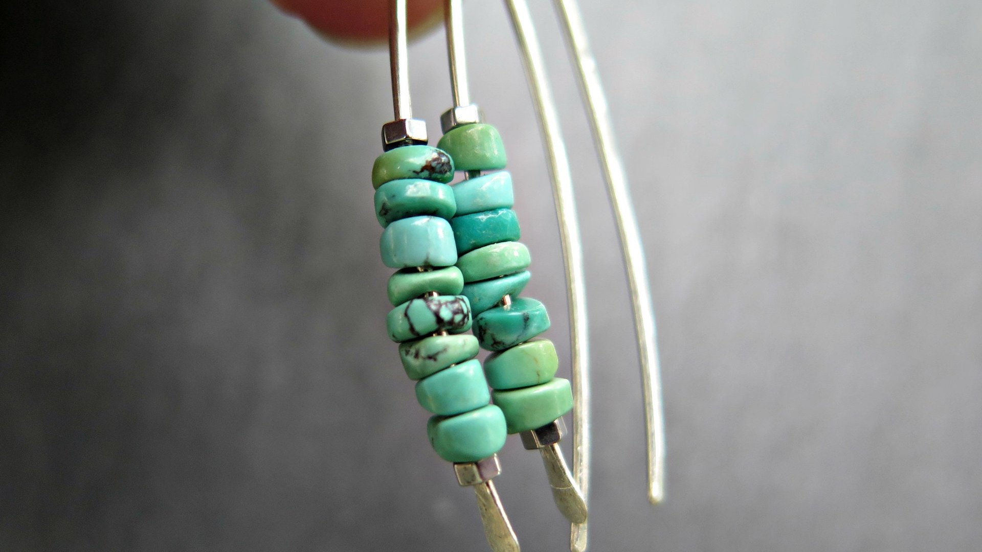 natural turquoise earrings. December birthstone jewelry in sterling silver. genuine turquoise jewellery.