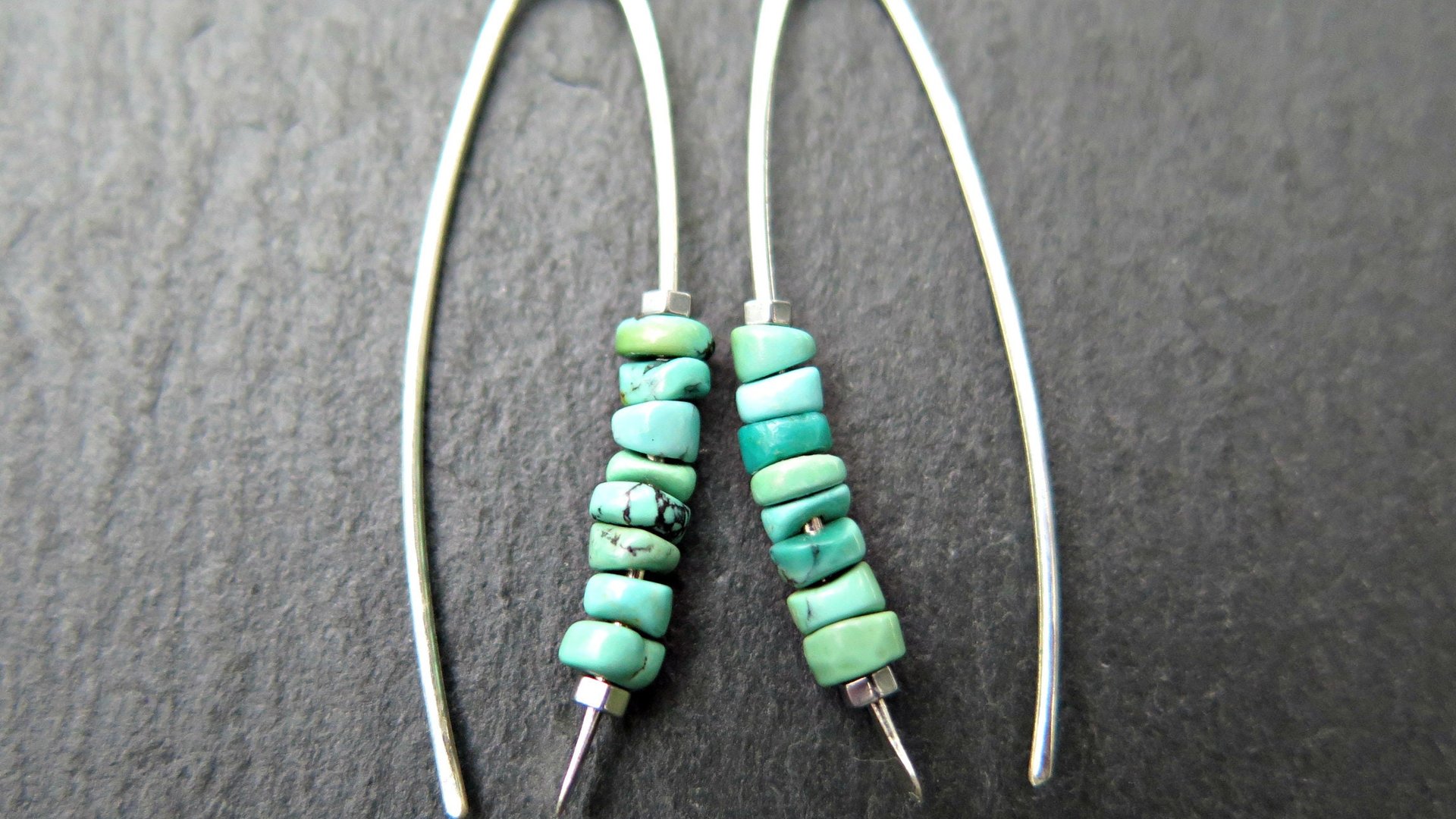 natural turquoise earrings. December birthstone jewelry in sterling silver. genuine turquoise jewellery.