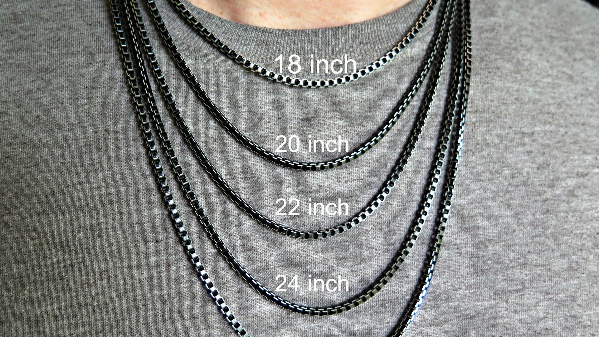 mens box chain necklace
