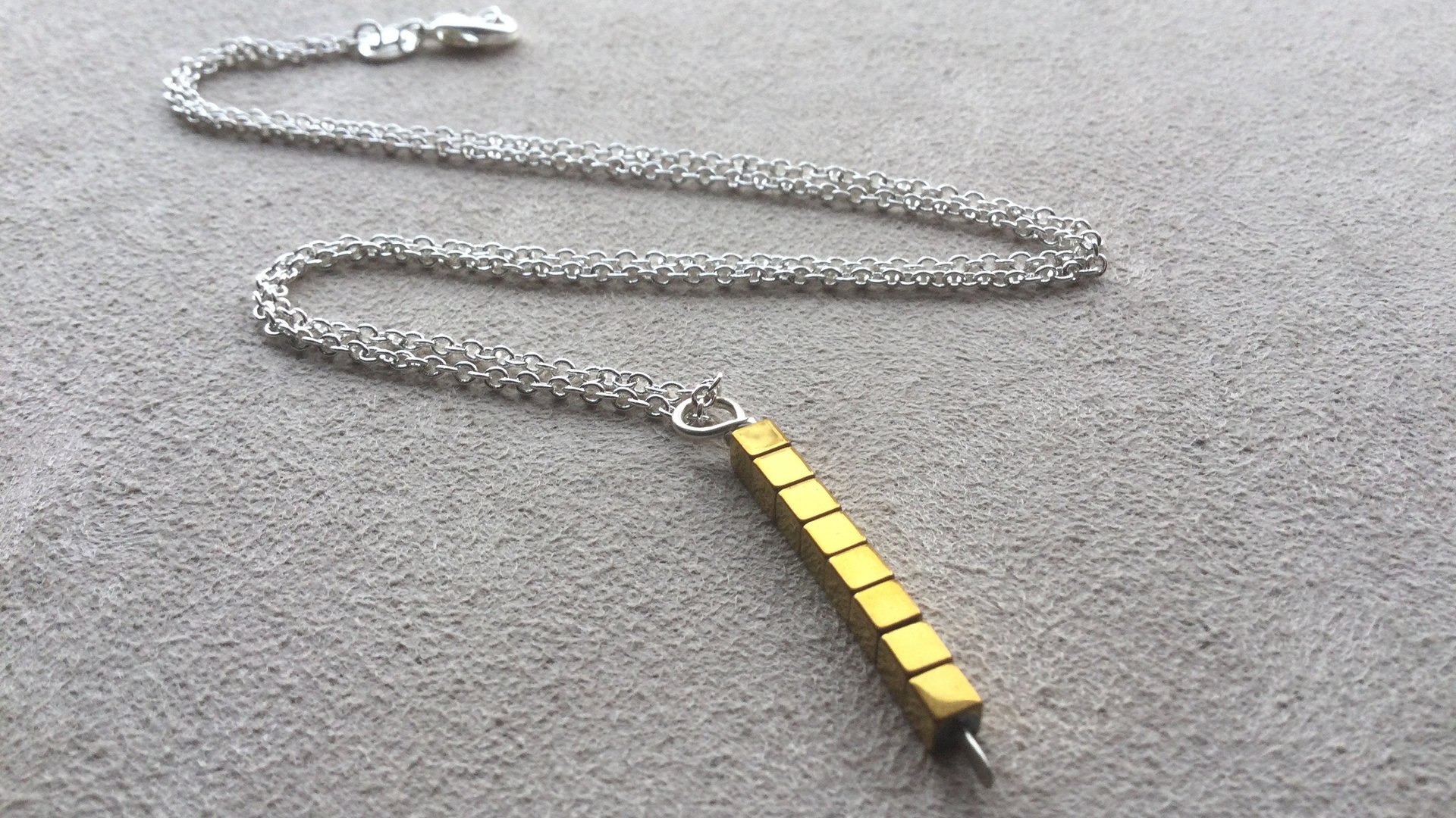 gold and silver necklace. mixed metal jewelry. modern jewellery