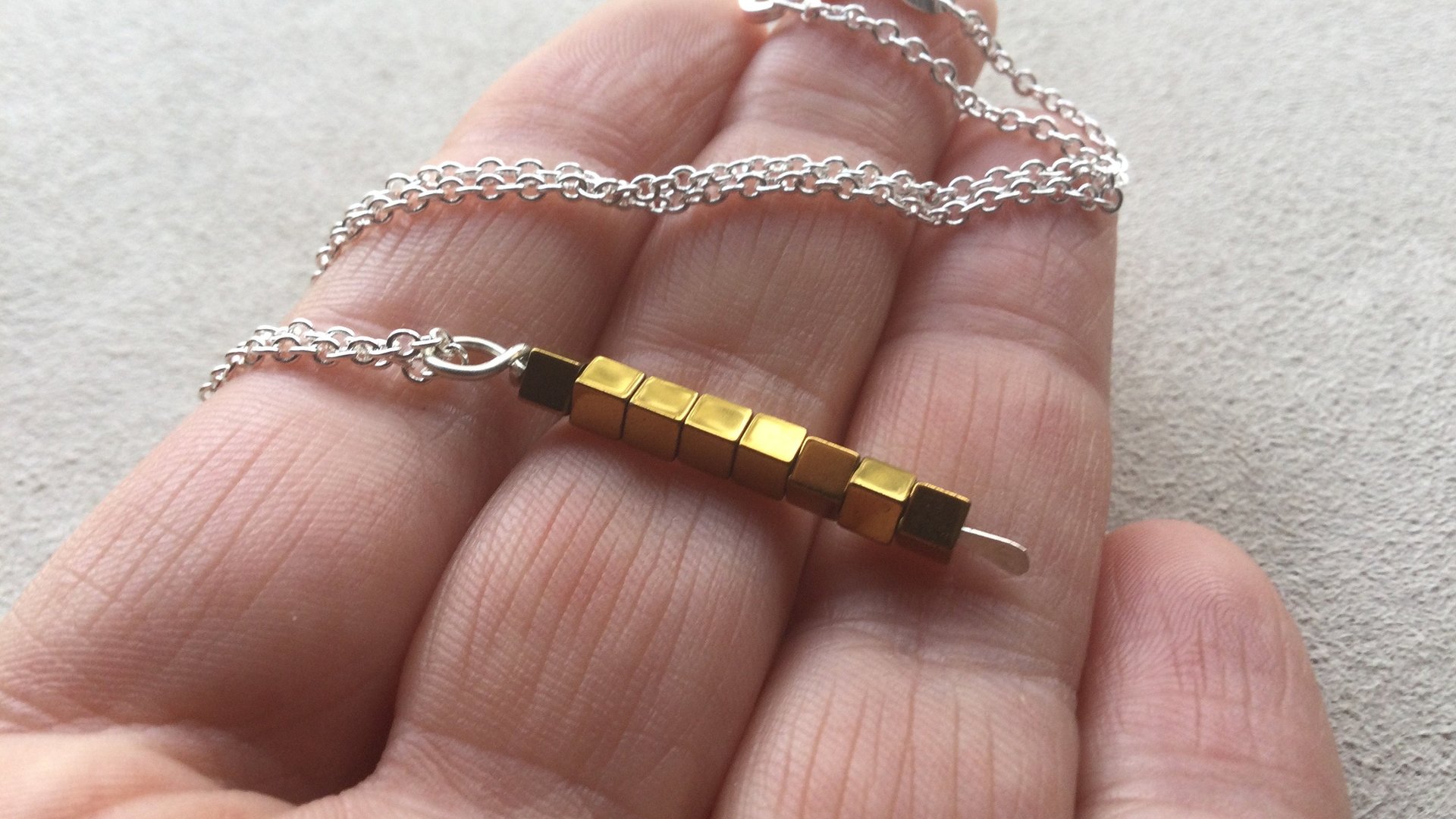 gold and silver necklace. mixed metal jewelry. modern jewellery