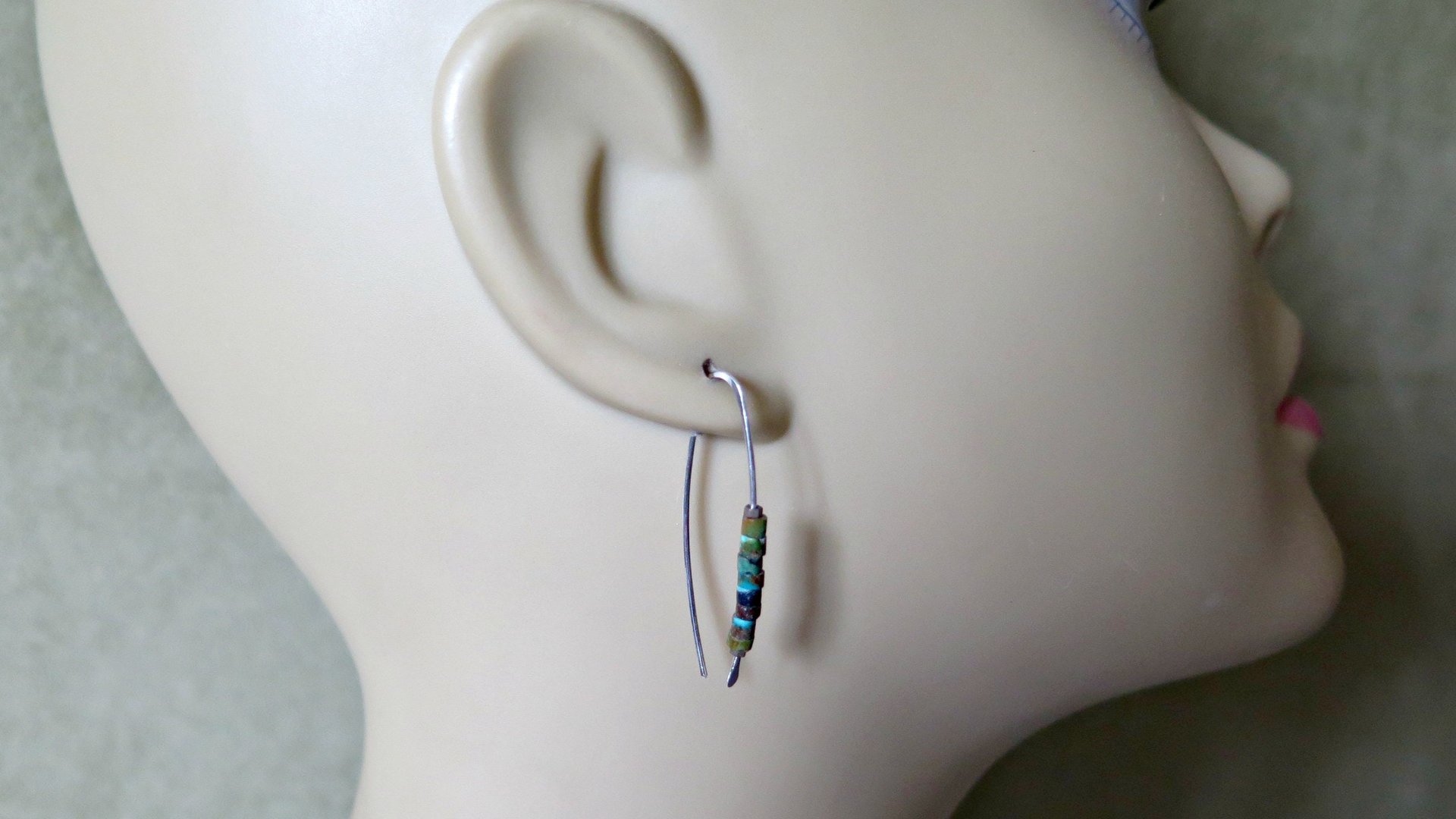 natural turquoise earrings. December birthstone jewelry in sterling silver. genuine turquoise jewellery.