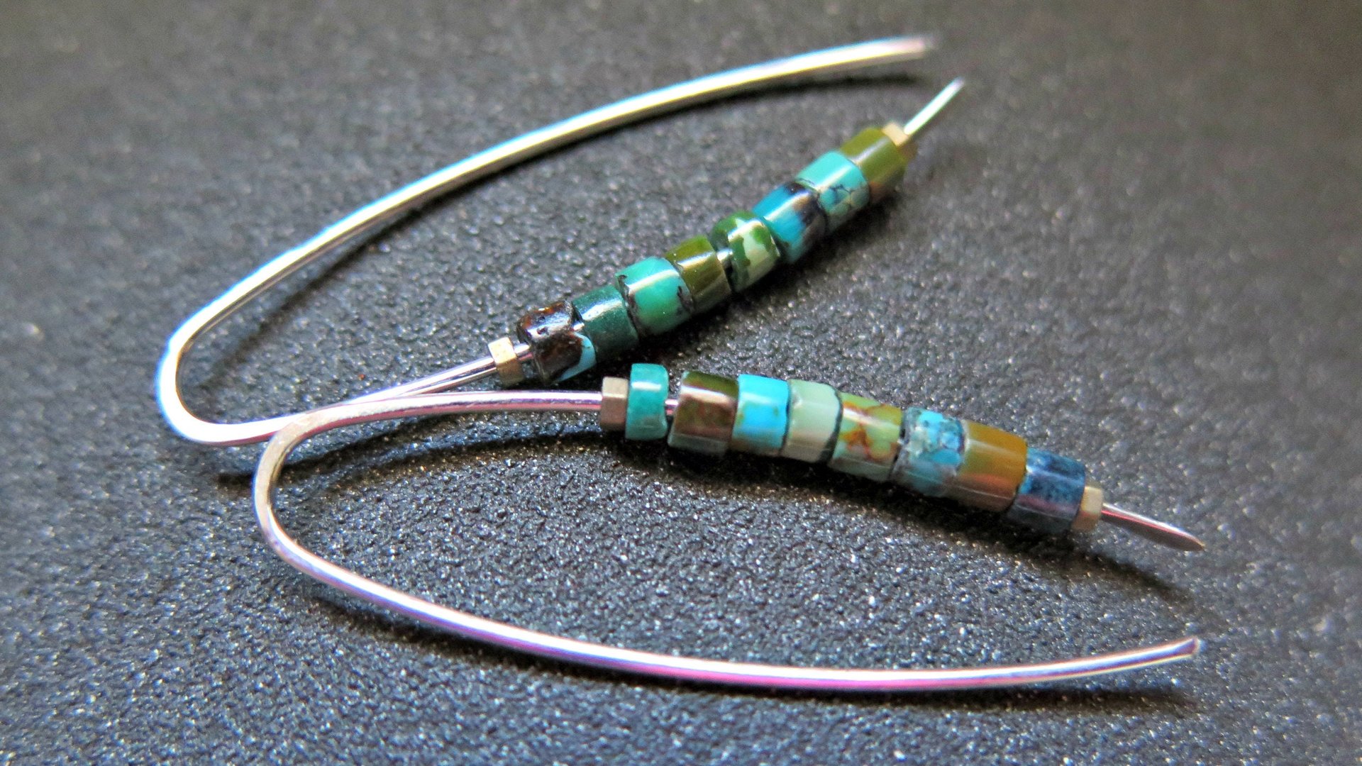 natural turquoise earrings. December birthstone jewelry in sterling silver. genuine turquoise jewellery.