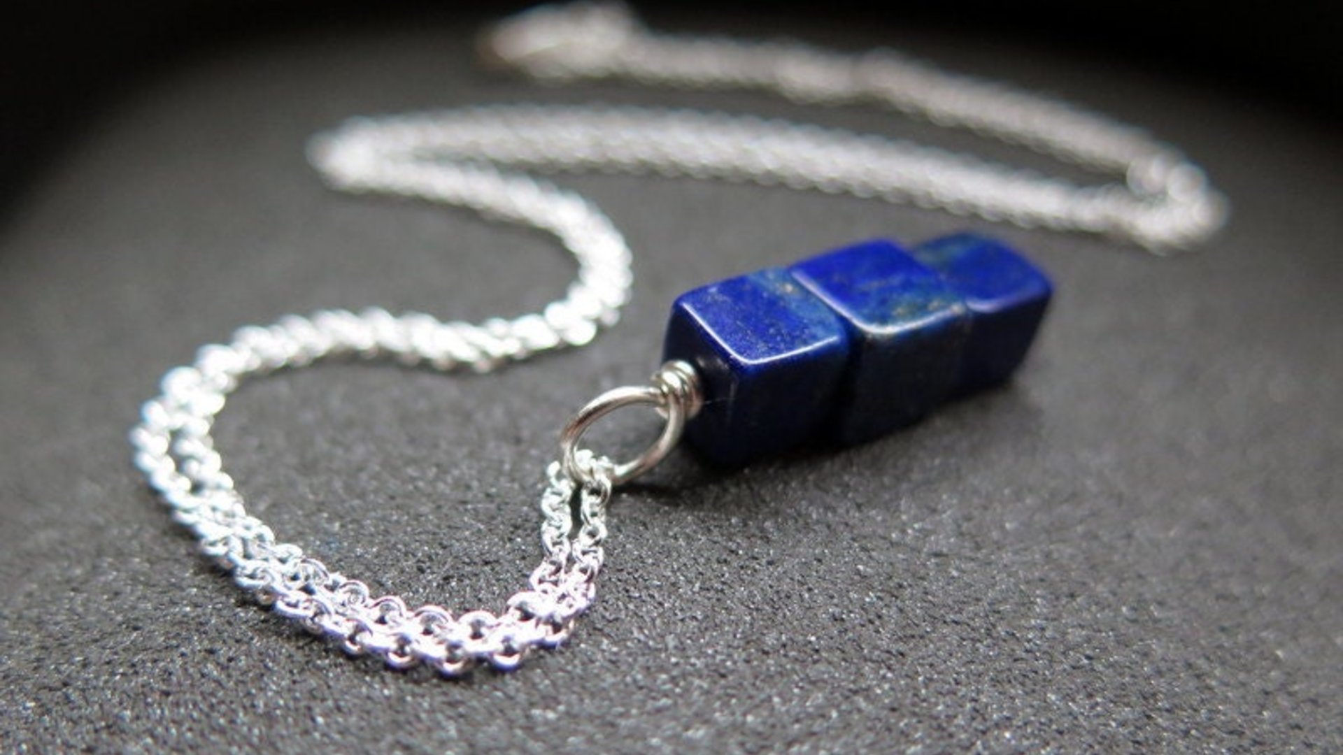lapis necklace. lapis lazuli pendant. blue stone jewelry.