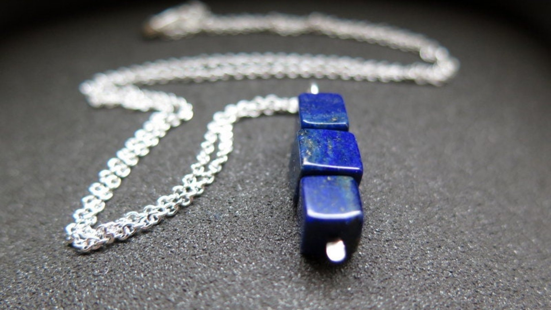 lapis necklace. lapis lazuli pendant. blue stone jewelry.