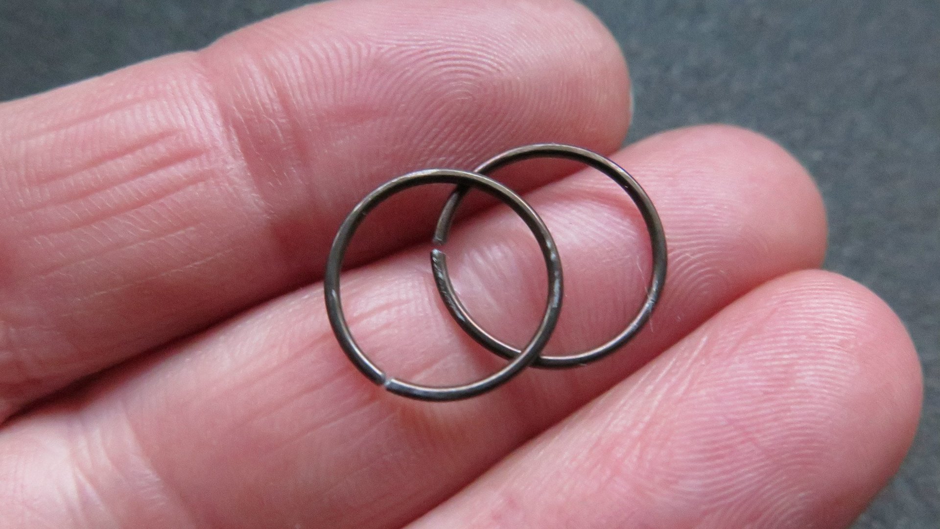 mens hoop earrings in antique bronze. men's jewelry. small niobium hoops.