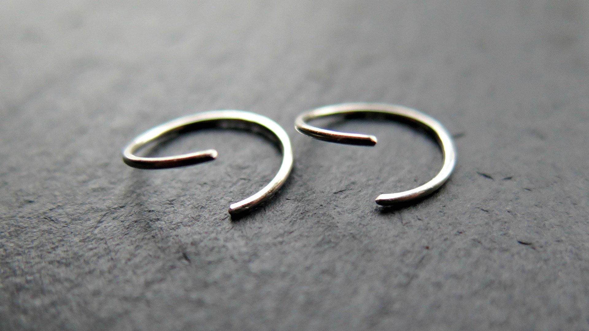 mens hoop earrings in antique bronze. men's jewelry. small niobium hoops.