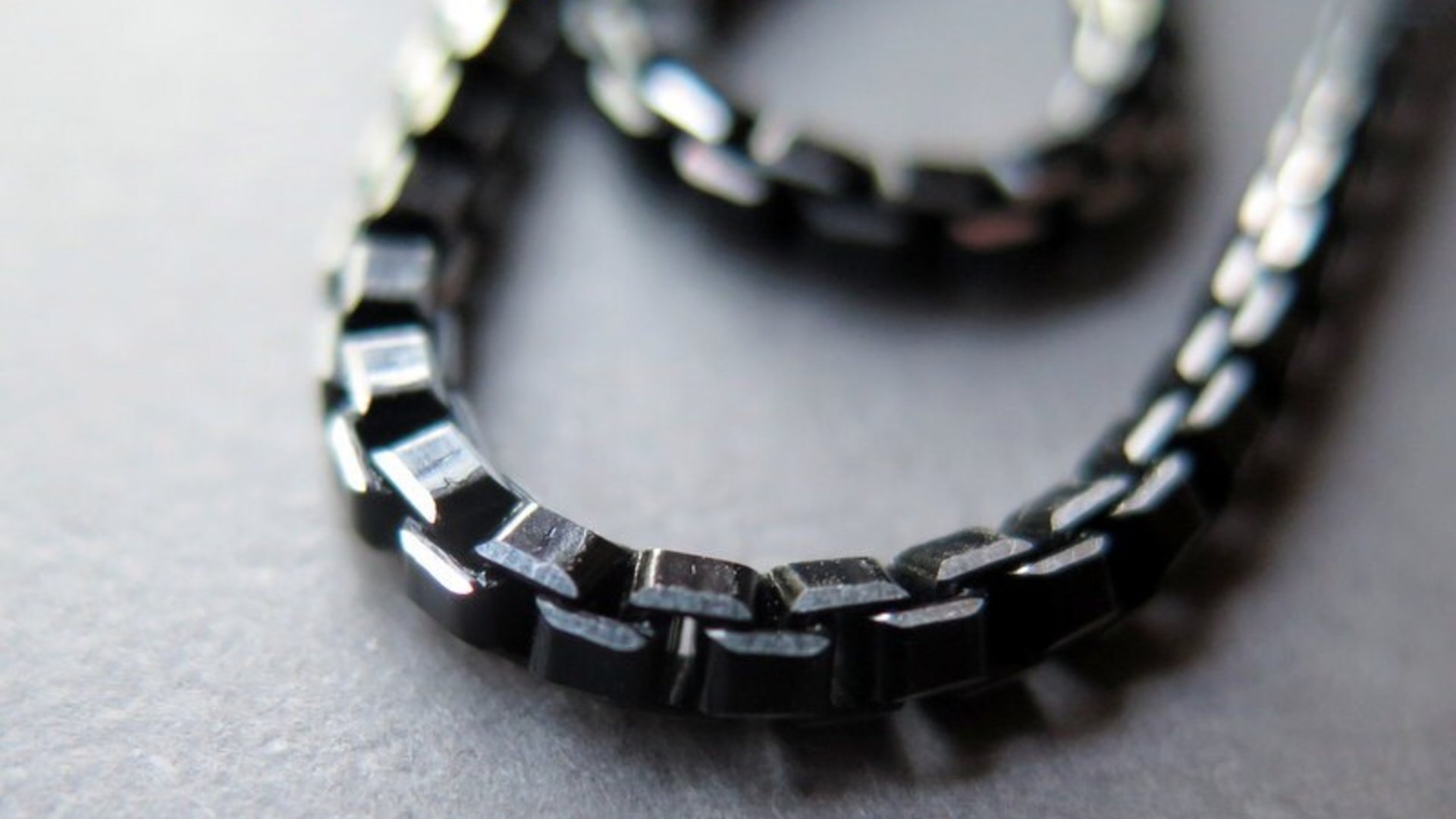 mens necklace. black choker. 6 mm wide box chain. made in Canada.