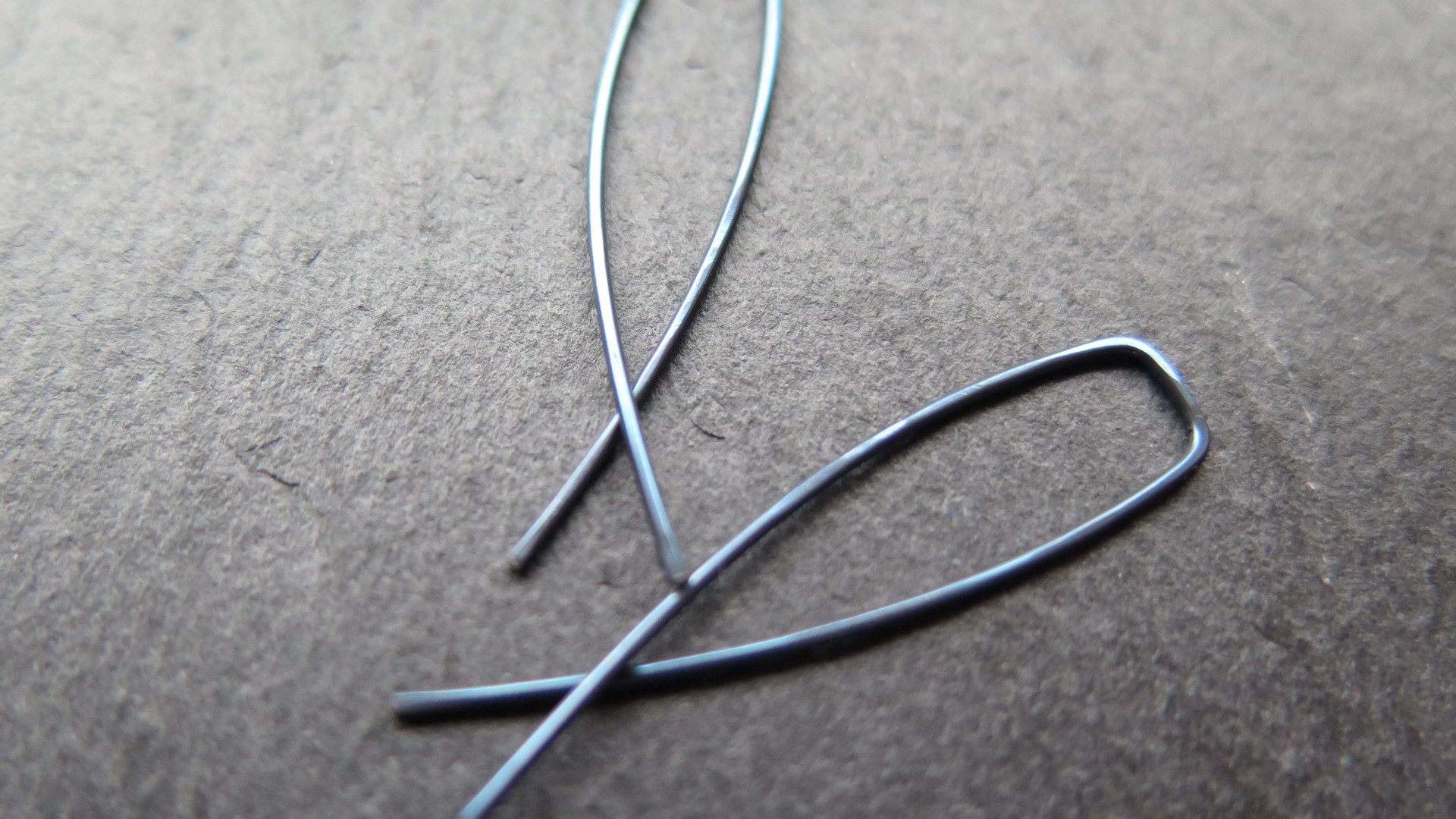 blue niobium earrings. modern hypoallergenic jewelry. nickel free earrings for sensitive ears