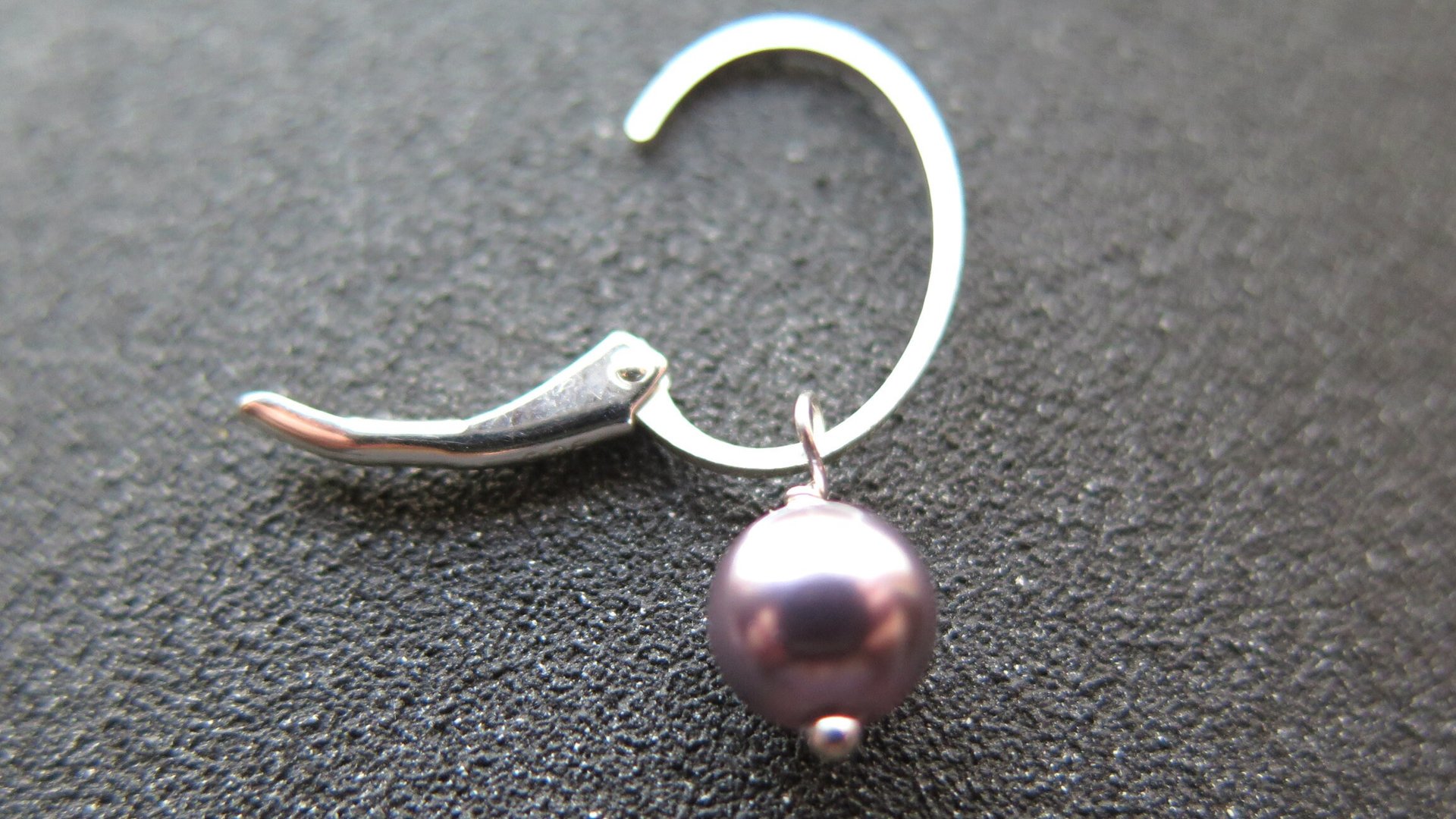 burgundy pearl earrings in sterling silver lever back hoops. design your own earrings. crystal pearl jewelry. modern pearl jewellery.