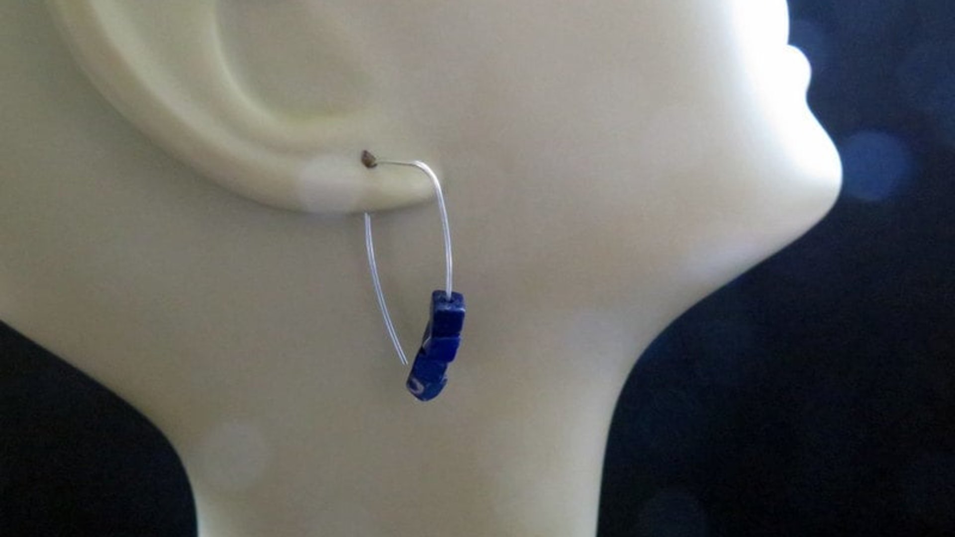 lapis lazuli earrings. cobalt blue earring. royal blue jewelry.