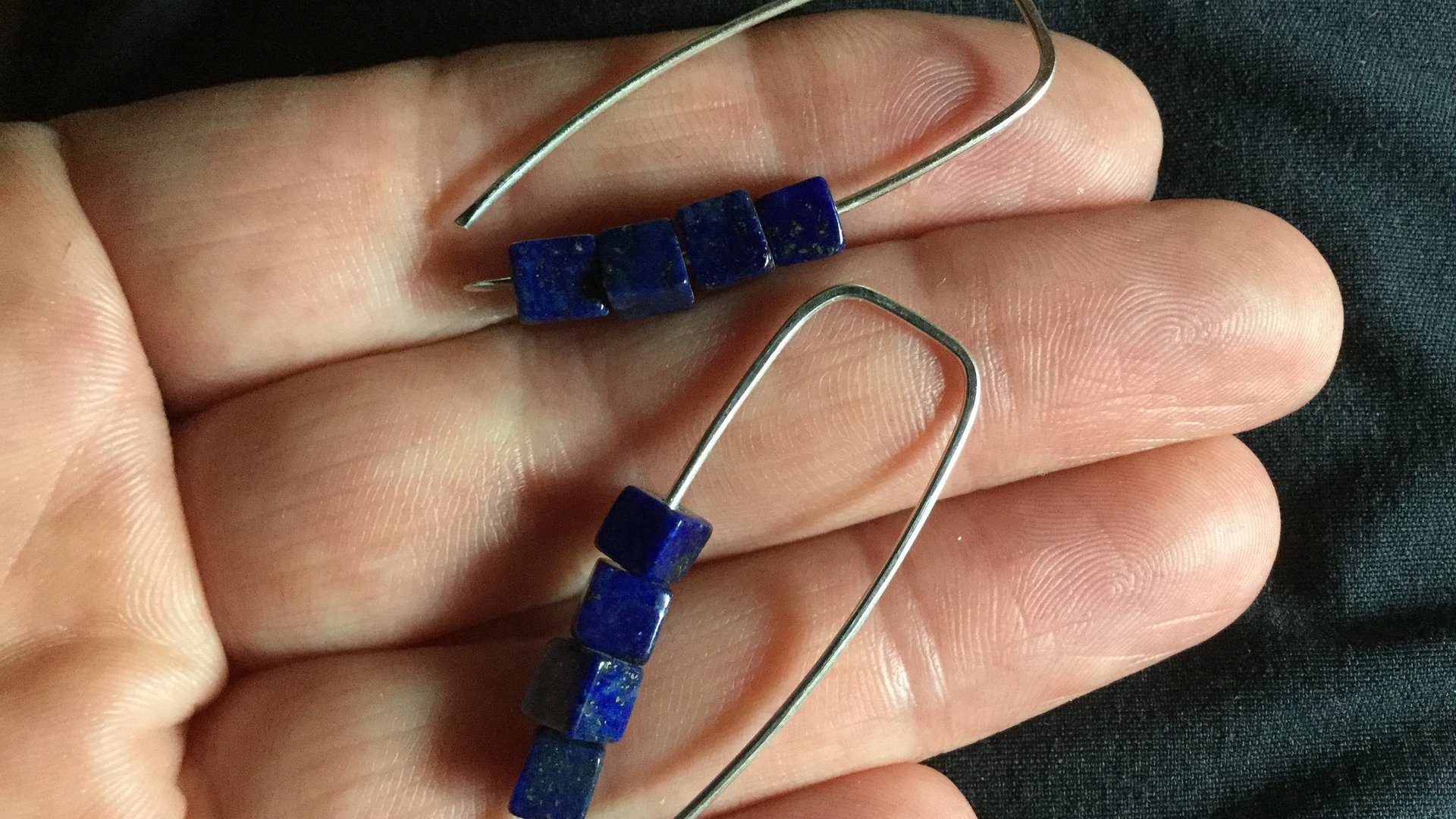 lapis lazuli earrings. cobalt blue earring. royal blue jewelry.