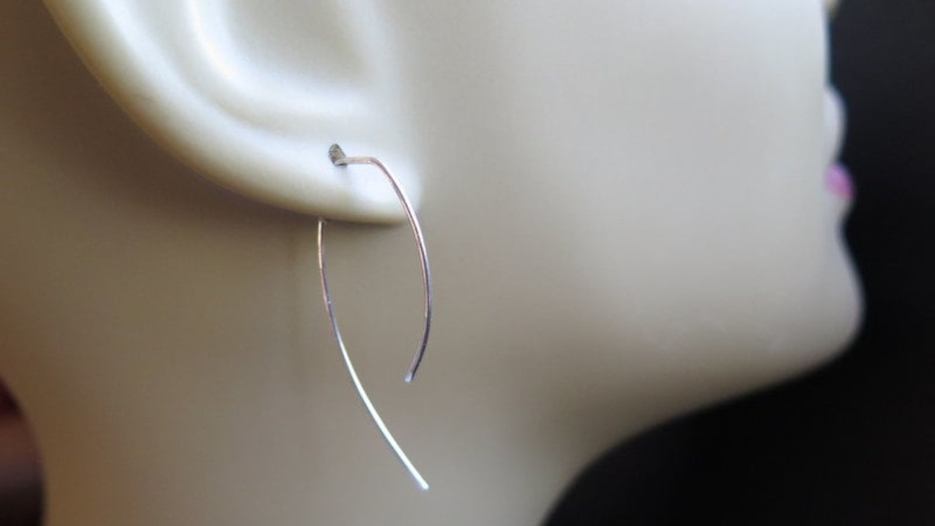 sterling silver earrings. wire earings. minimalist jewelry. threader earrings.