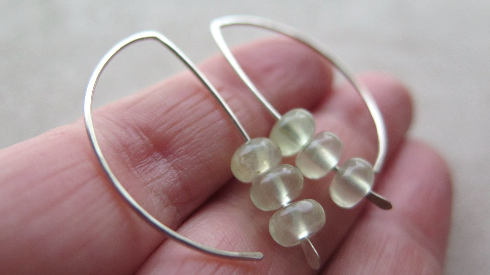 mint green earrings. natural stone jewelry. prehnite jewellery