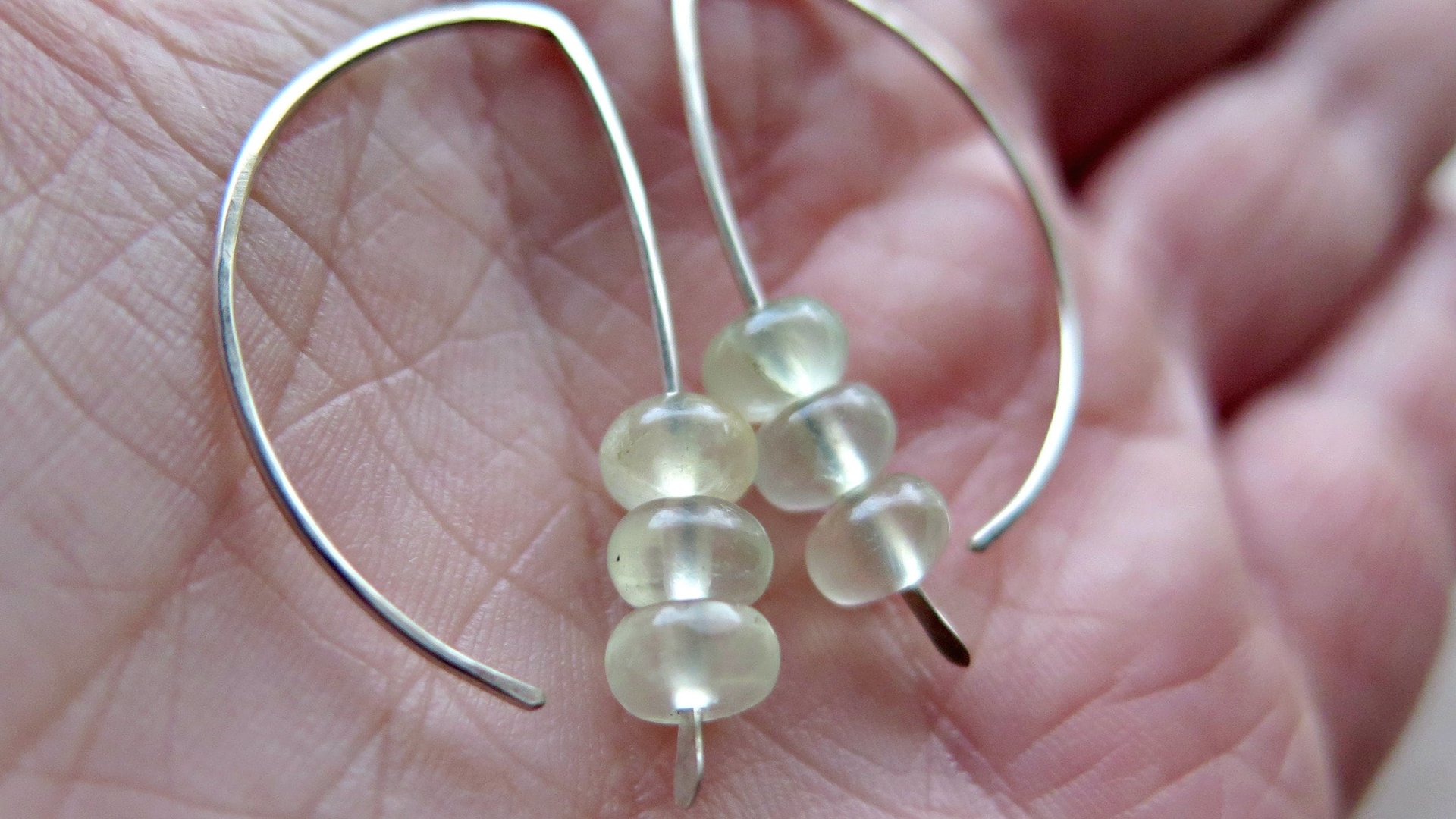 mint green earrings. natural stone jewelry. prehnite jewellery
