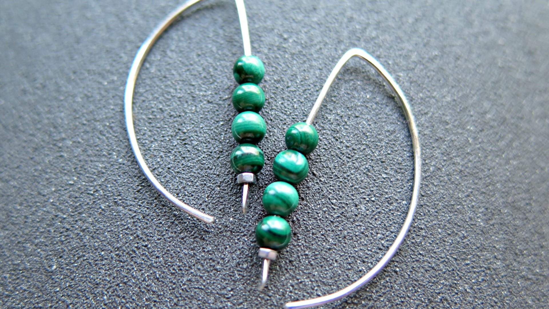 emerald green malachite earrings. green splurge earrings. Canadian seller in Calgary Alberta.