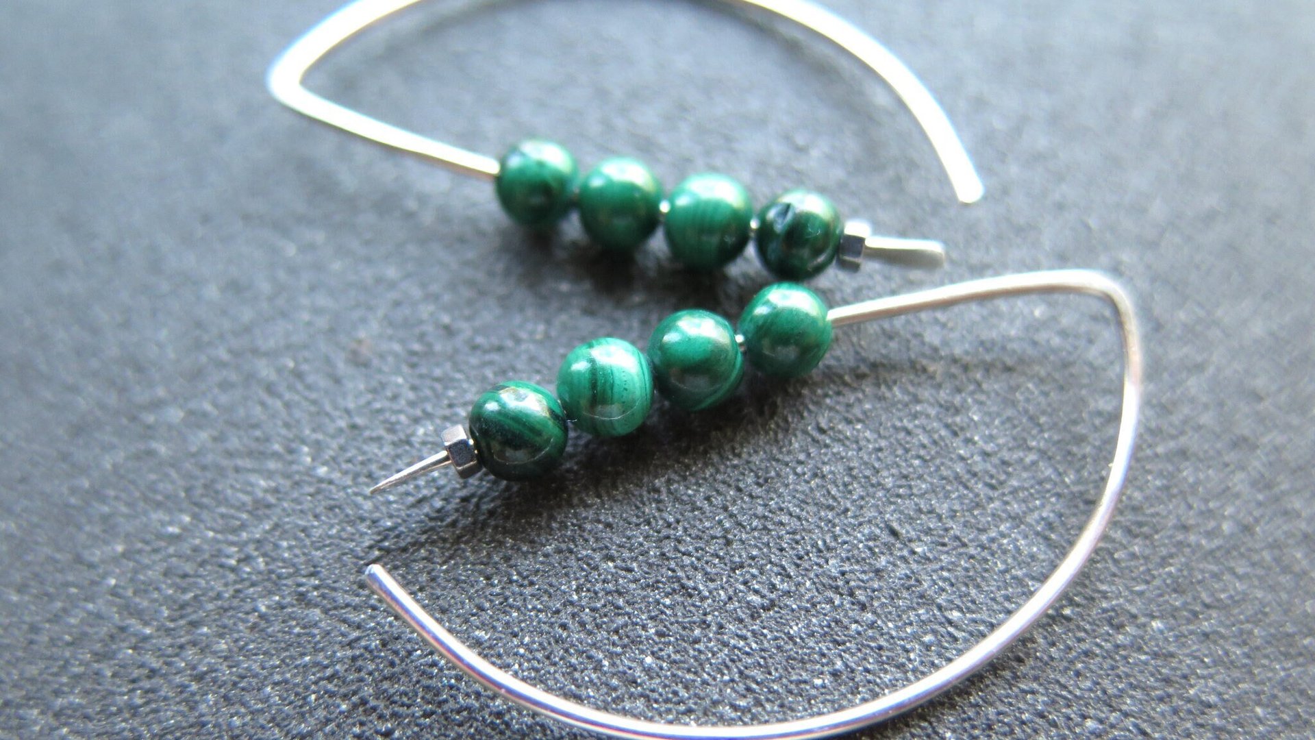 emerald green malachite earrings. green splurge earrings. Canadian seller in Calgary Alberta.