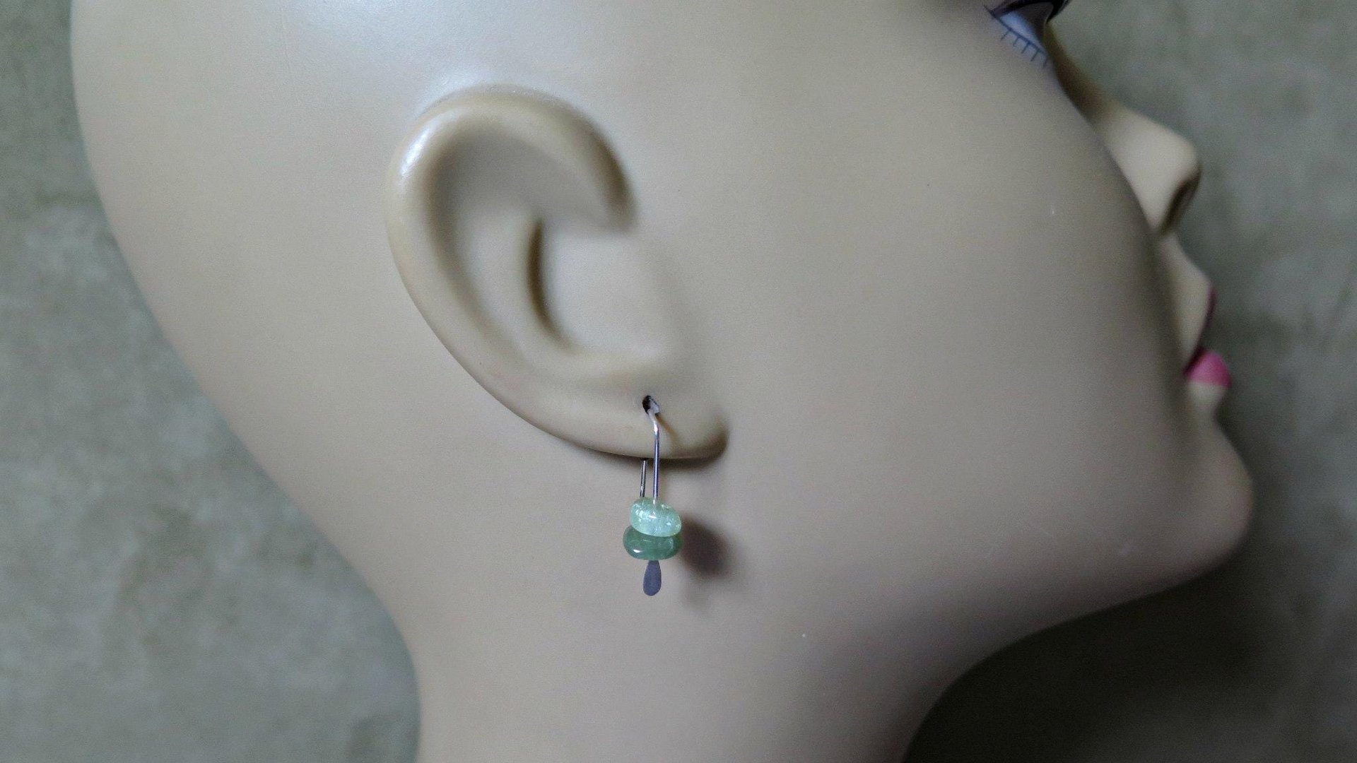 small peridot earrings. silver and green gemstone earrings. August birthstone. artisan jewelry. peridot nuggets.