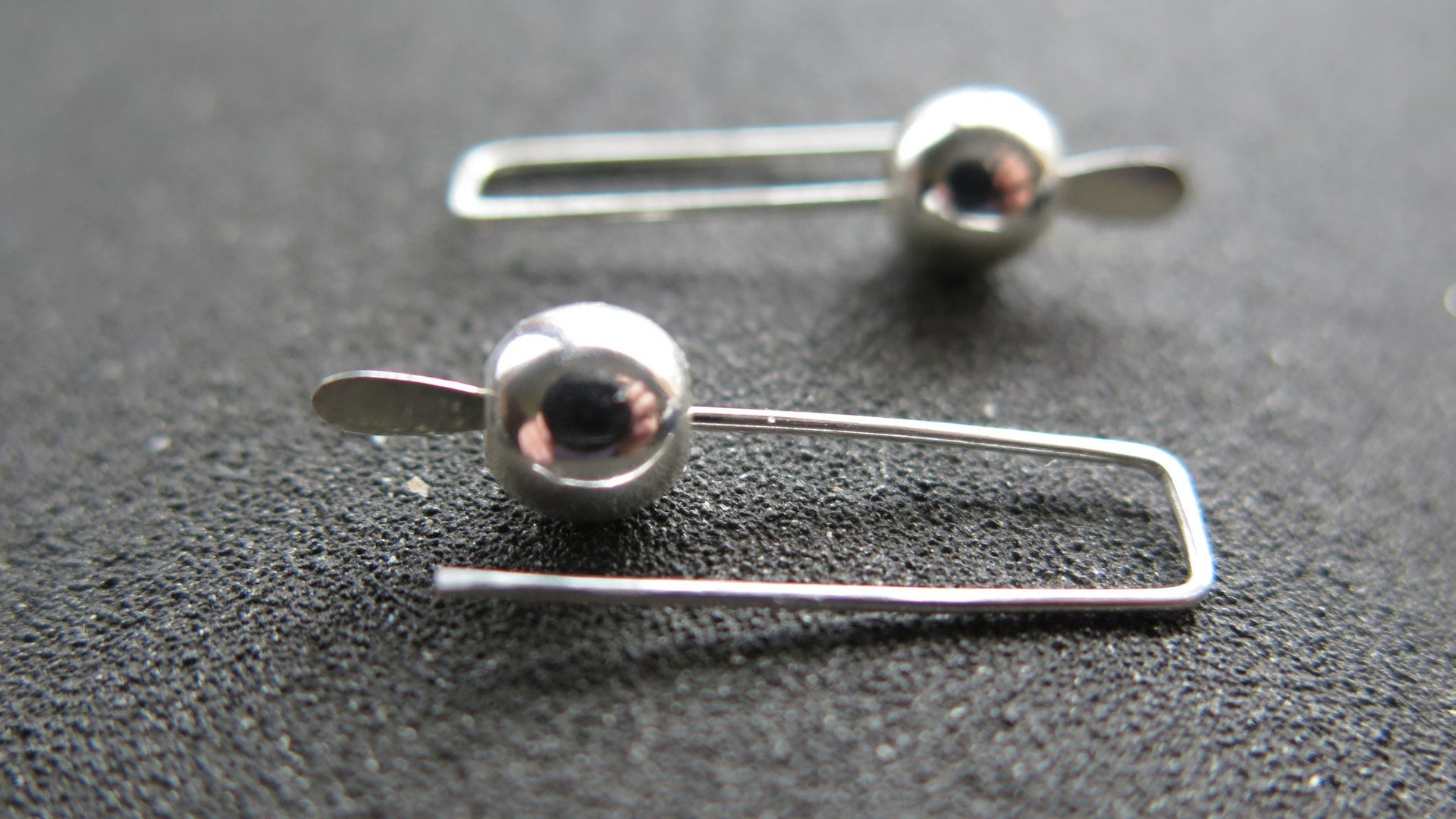 small silver earrings. simple modern jewelry. 1 inch earrings. made in Calgary