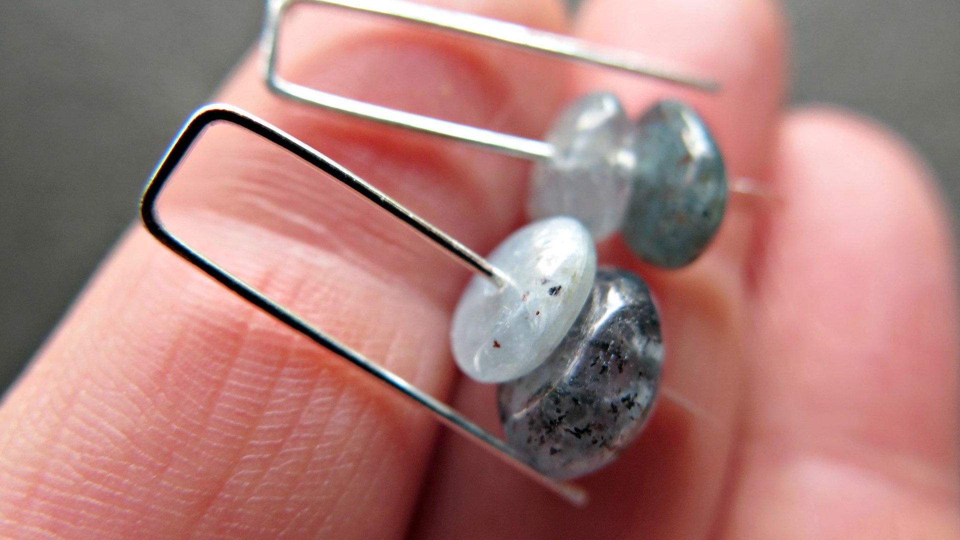 small blue kyanite earrings. natural stone jewelry. small silver earrings. splurge. Calgary Alberta
