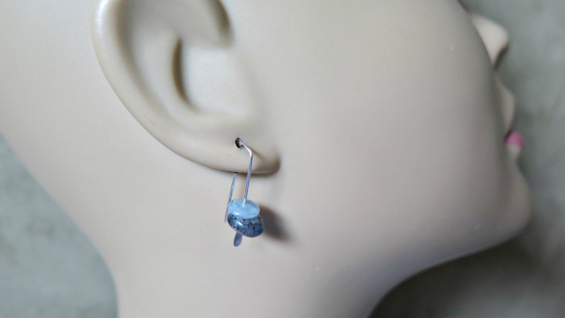 small blue kyanite earrings. natural stone jewelry. small silver earrings. splurge. Calgary Alberta