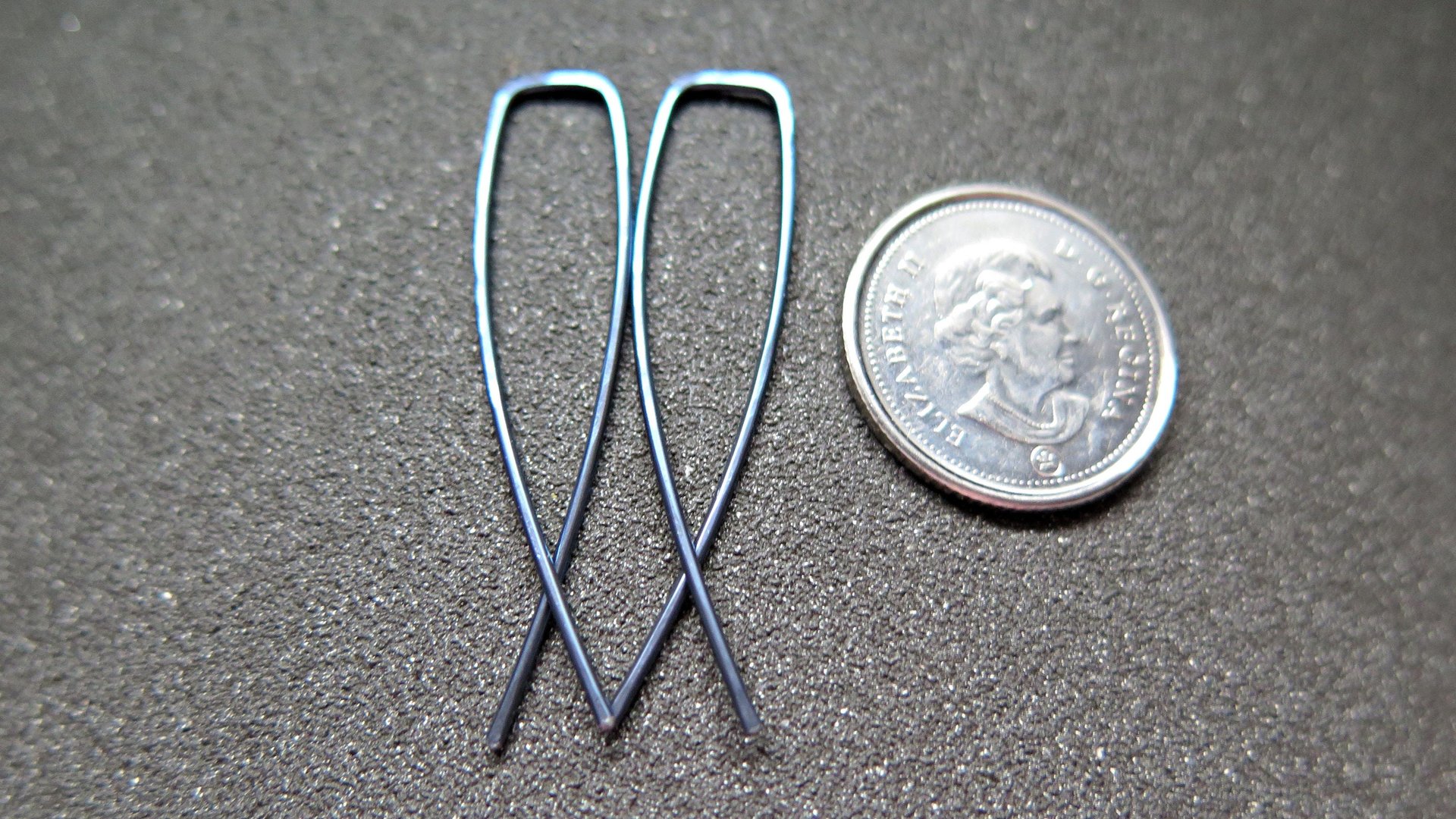blue niobium earrings. modern hypoallergenic jewelry. nickel free earrings for sensitive ears