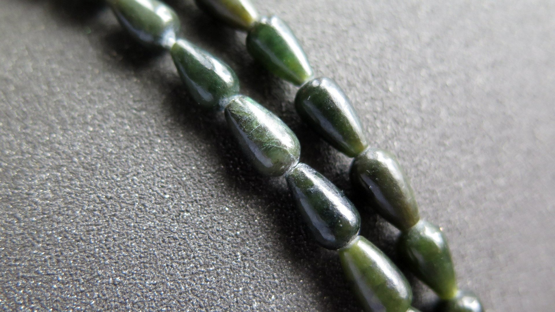 very dark forest green jade earrings. natural jade jewelry from Canada