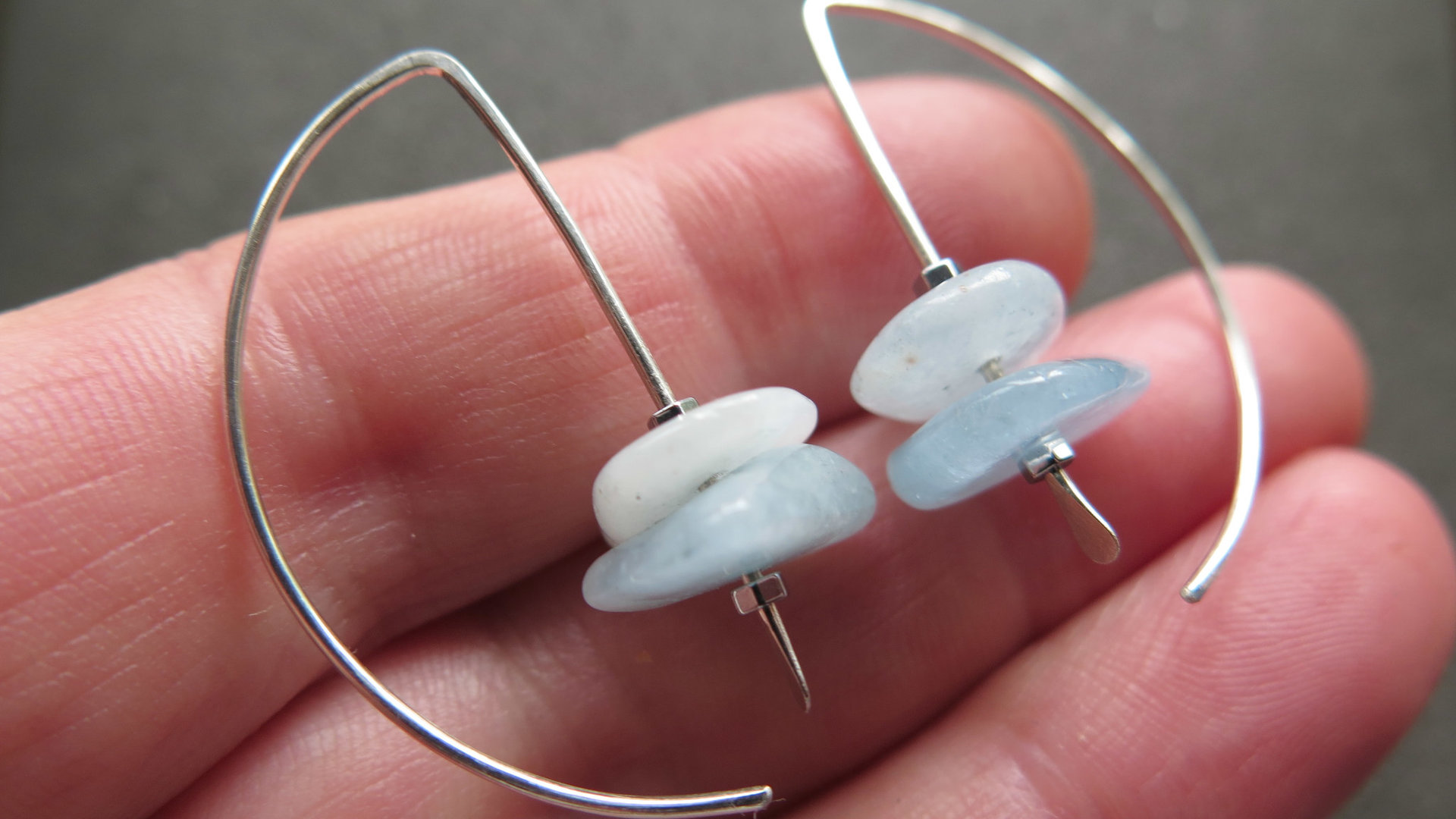 aquamarine jewelry. blue gemstone earrings. March birthstone