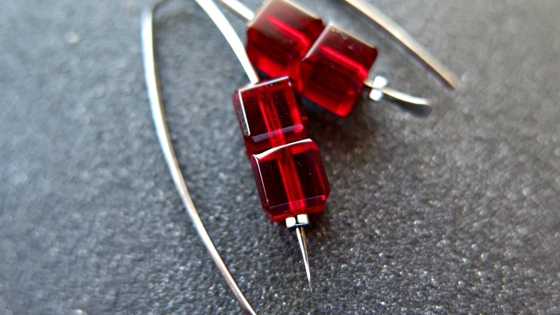 Custom order for MA of niobium earrings with crystals, hematite, jasper and goldstone. artisan jewelry, handmade in Calgary.