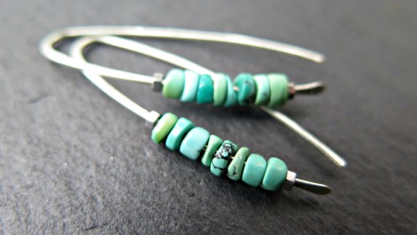 natural turquoise earrings. December birthstone jewelry in sterling silver. genuine turquoise jewellery.