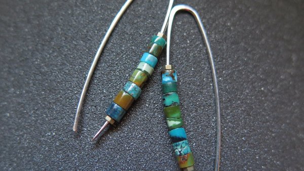 natural turquoise earrings. December birthstone jewelry in sterling silver. genuine turquoise jewellery.