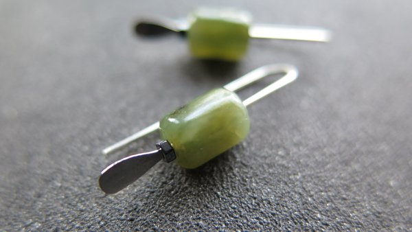 genuine green jade earrings from Canada. natural jade jewelry. 1 inch earrings.