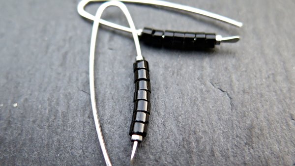 black onyx earrings. modern stone jewelry. natural black onyx gemstones. simple black earrings.
