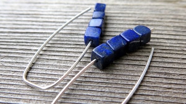 lapis lazuli earrings. cobalt blue earring. royal blue jewelry.